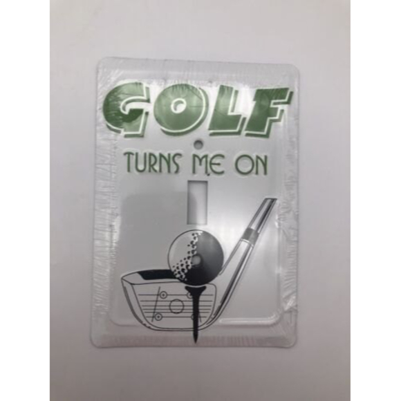 Golf Turns Me On Metal Single Light Switch Plate Cover 6”x4-1/4” sealed - Picture 6 of 6